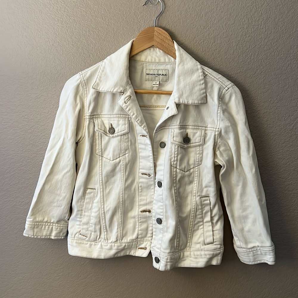 Banana Republic White Denim Jacket